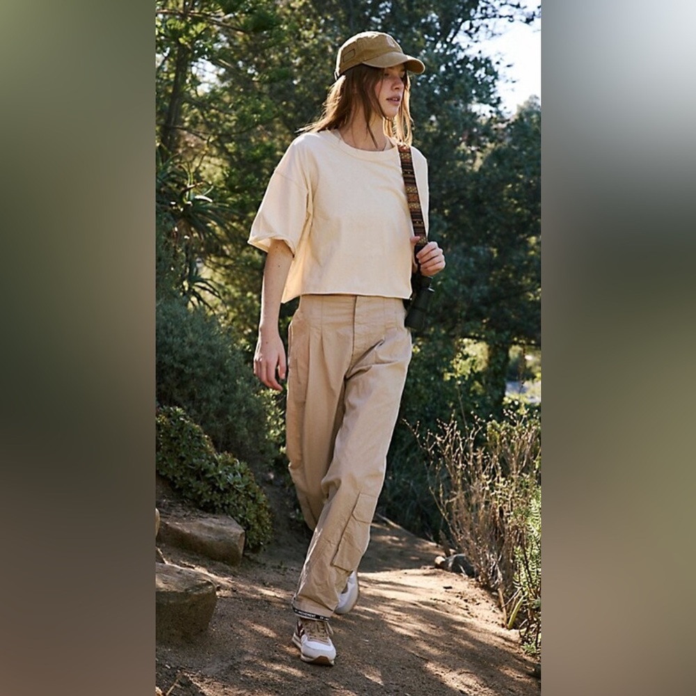 Free People Movement Mesmerize Me Pants light tan size large. A548